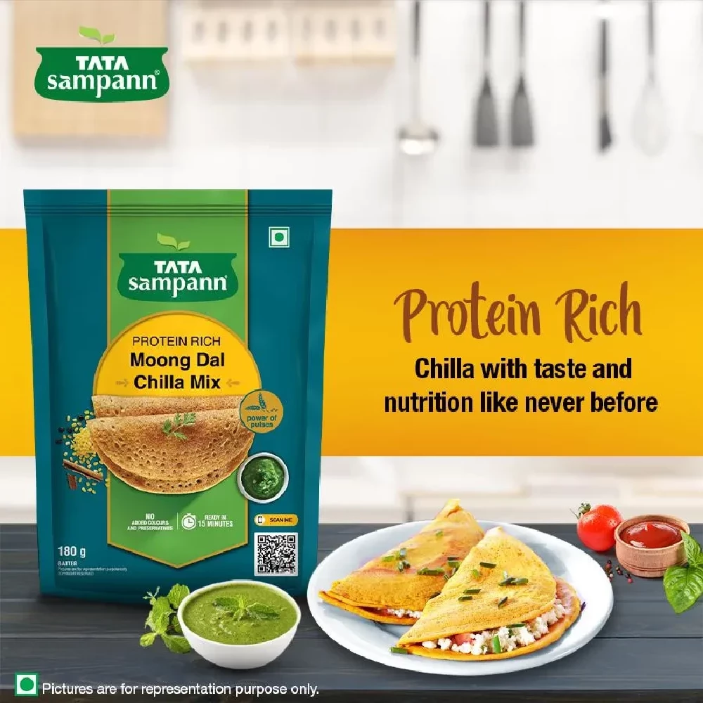 Tata Sampann Chilla Mix - Moong Dal-Hesaru Bele, 180 g-5.webp